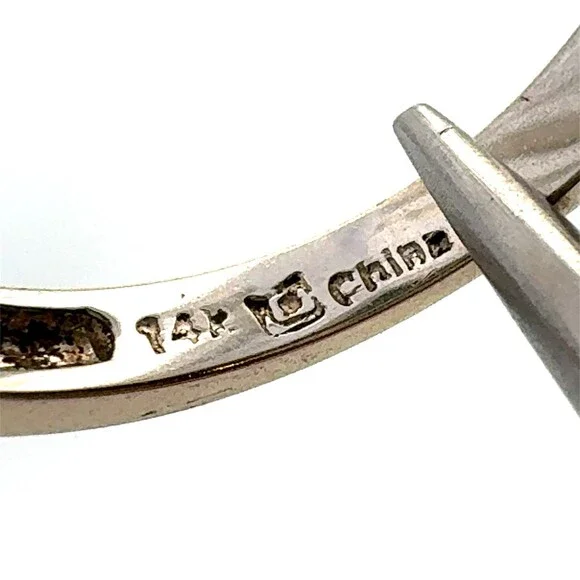 Designer 14k White Gold Round Diamonds Square Sapphires Semi Eternity Band Ring